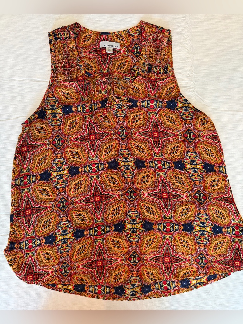 Allison Joy Boho Sleeveless Top EUC Size Medium 🌷